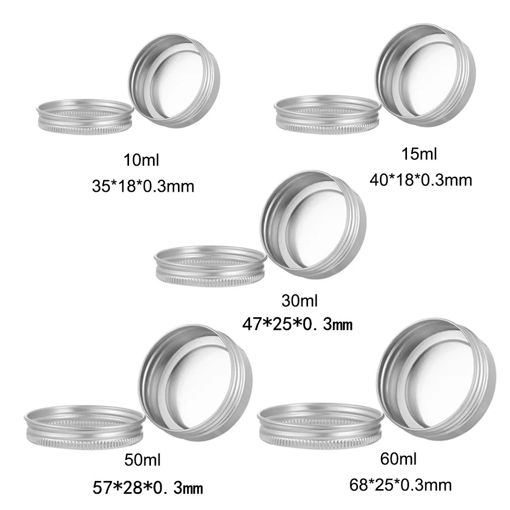 50x5 мл 10 мл 15 мл 30 мл 50 мл 60 мл Пустые алюминиевые бутылки образцы канистры макияж масло коробочка с воском многоразовая упаковка банка жестяная банка
