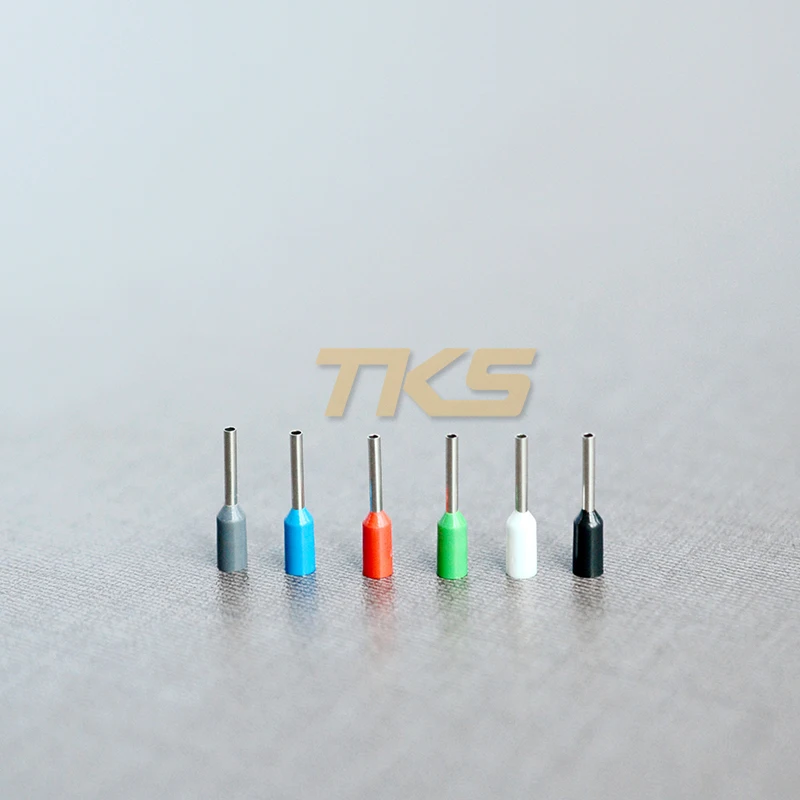 

100pcs/lot E0508 E0506 E0510 E0512 Insulated Pin Terminals Electrical Crimp Connector for 22AWG 0.5mm2