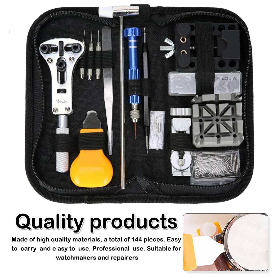 

144pcs Repair Tools Precision Multi Watch With Black Canvas Package KitProfessional Repair can Back Case Opener