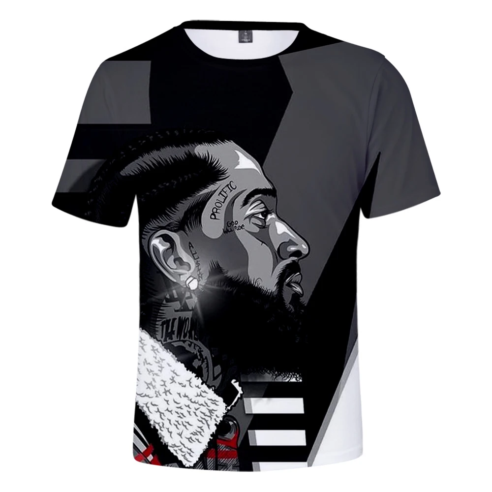 

Famous rapper Nipsey hussle Print Hip Hop Style T-shirts Male/Female 2019 New Summer Leisure Short Sleeve T Shirt