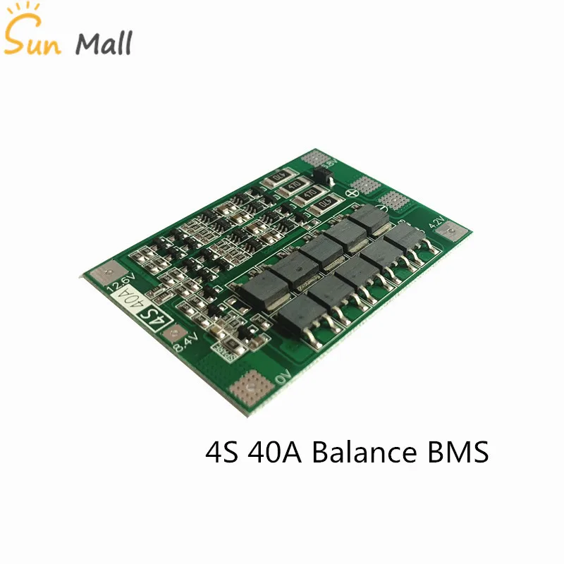 

Баланс 18650 BMS 4S 40A литий-ионная литиевая батарея зарядное устройство PCB BMS Защитная плата для электродвигателя 14,8 V 16,8 V Lipo