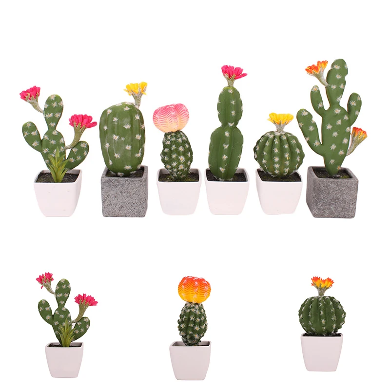 

Cactus Simulation Green Plants Succulent Simulation Bonsai DIY Innovative Miniascape Home Decoration Ornaments Without Pot