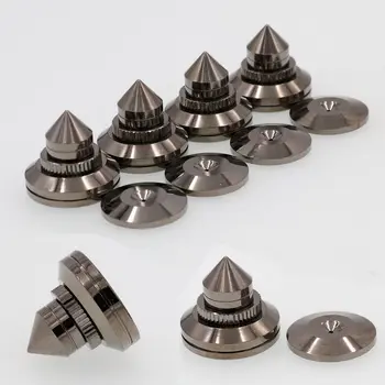 

4 Sets Brass Speaker Spikes Dark Gray AMP Chassis Isolation Cones Stand Feet+Pads For Speaker Amplifier CD Player