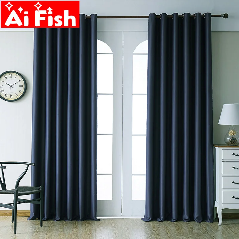 Cortinas opacas modernas para tratamiento de ventana de sala de estar cortinas de cocina con acabado sólido para dormitorio MY152 #40