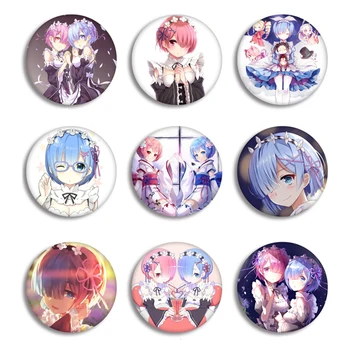 

Hot Anime RE Zero Brooches Badge Fashion Round Metal RE ZERO Starting Life in Another World Brooch Pin Jewelry Graduation Gift