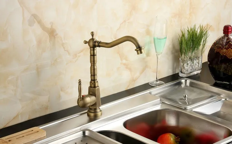 Amibronze аксессуары для дома античная латунь кухонный кран 360 Поворотный кран для ванной комнаты раковина смеситель кран