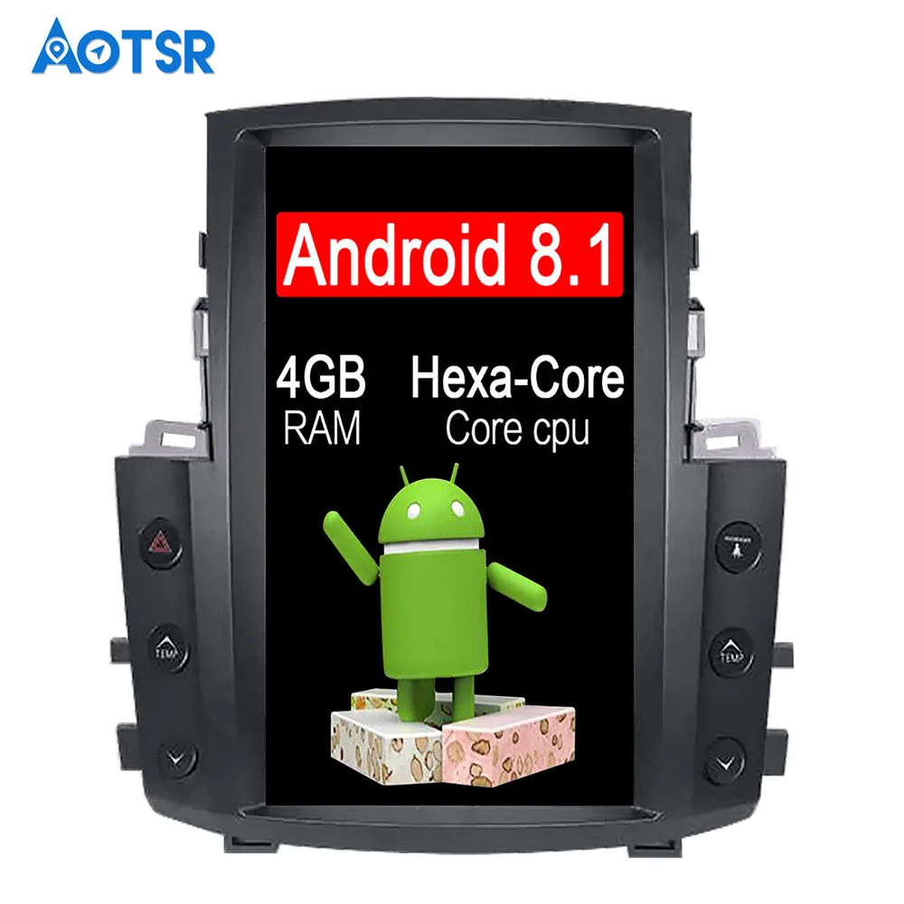 

Tesla style Android 8.1 4+32GB Car GPS Navigation Auto No DVD Player For Lexus LX570 radio tape recorder unit multimedia player