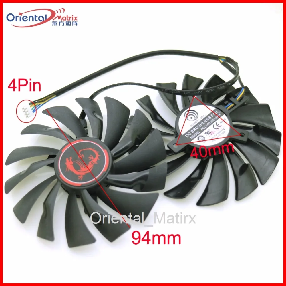 Бесплатная доставка 2 шт./лот PLD10010S12HH 12 В 0 40 а 95 мм VGA вентилятор для MSI GTX960 GTX950 R9 380X