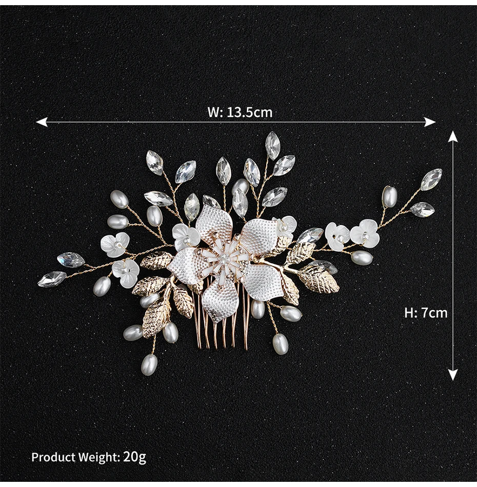 QYY, модные жемчужные золотые свадебные аксессуары для волос, цветы, свадебные украшения для волос, заколки для волос, заколки с жемчугом для женщин, головные уборы