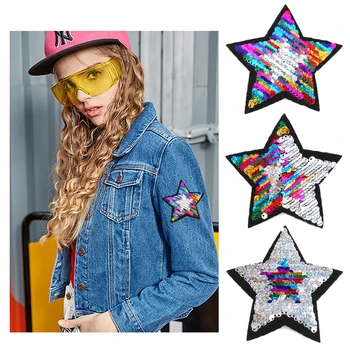 

NEW Stars Reversible Change Color MIX Size Sequins Patches Banana Sew On Patches For Clothes DIY Patch Applique Crafts