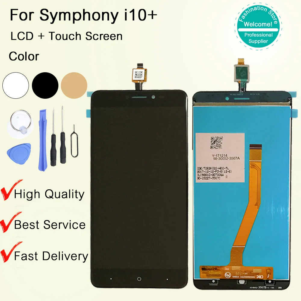 For Symphony i10+ LCD Display+Touch Screen Digitizer Assembly