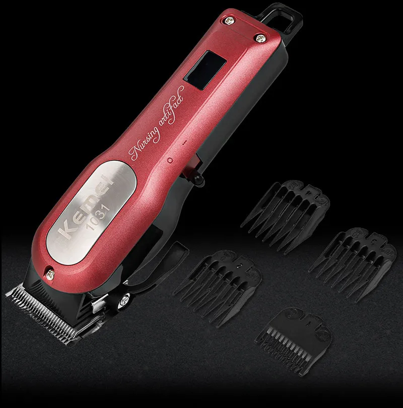 Kemei, профессиональный триммер, мощная электрическая машинка для стрижки волос, бритва, Беспроводная Бритва с ЖК-дисплеем, перезаряжаемая машинка для бритья волос 38