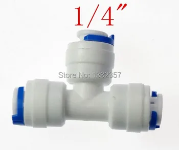 

100pcs/lot Equal Straight 1/4" OD Hose qucik connection Equal Type T RO Water Connector Fittings Reverse Osmosis Aquarium System