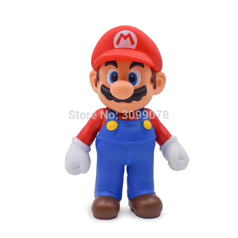 DONKEY KONG Super Mario Bros Боузер Луиджи Купа Йоши Марио машина жаба, в форме персика принцесса Одиссея ПВХ фигурка модель куклы игрушки - Цвет: 23cm Mario No box