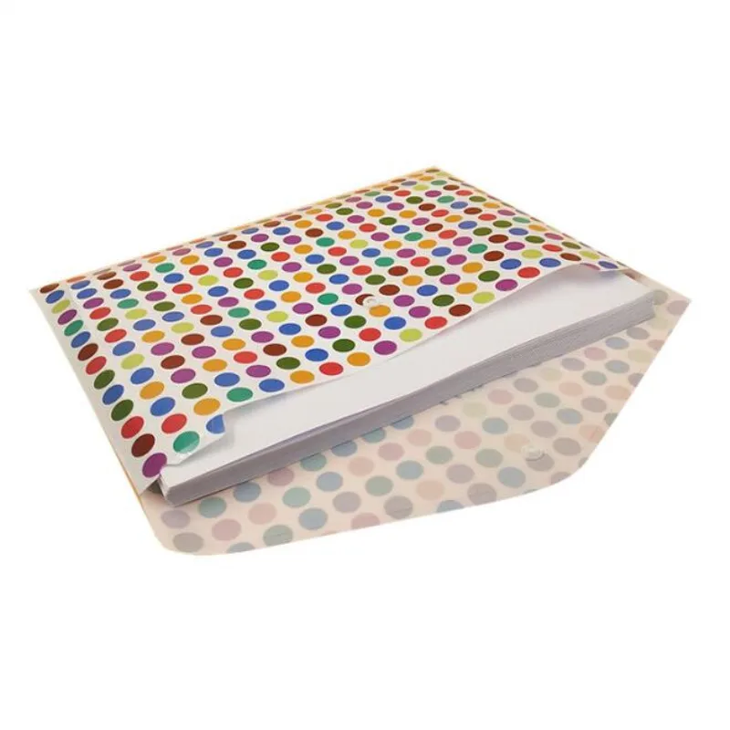 

Snap fastener type folder A4 student organ file plastic paper data bag Filing Products document Office receipts bag PP data bag