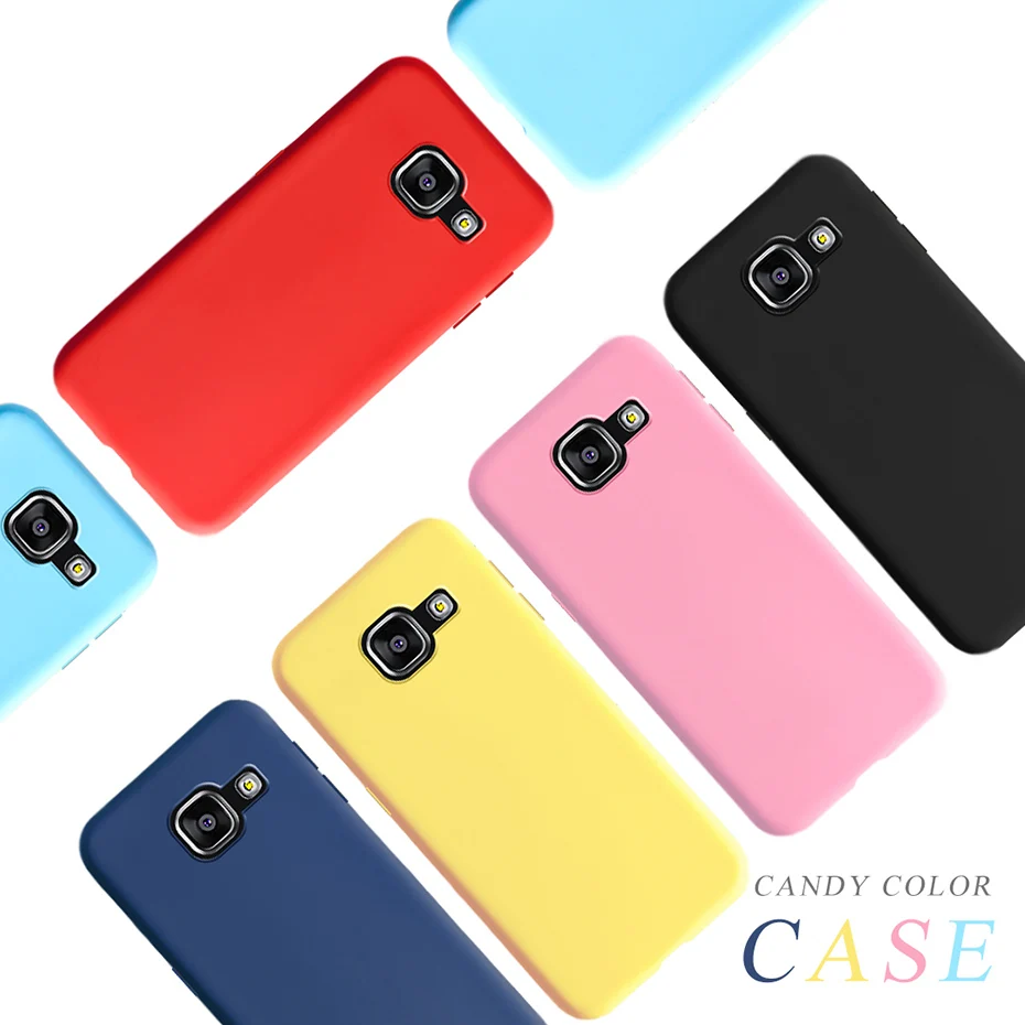 

for Samsung Galaxy A5 2016 Phone Case Candy Color Silicone Case Cover Back Bumper on sFor Coque Samsung A5 A 5 2016 Cases Funda
