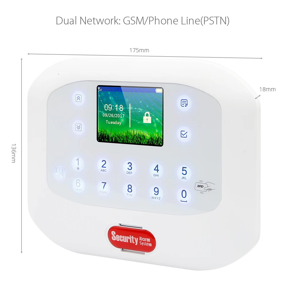 HOMSECUR Беспроводная и Проводная GSM стационарная SMS Автодозвон домашняя