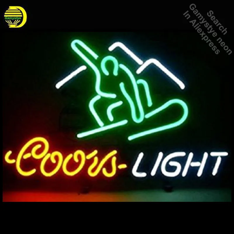 Neon Sign for Coors Light Skiing Neon Bulb sign handcraft Glass tube Beer Bar Pub decor wall Dropshipping neon bar lights Home Neon Sign for Coors Light Skiing Neon Bulb sign handcraft Glass tube Beer Bar Pub decor wall Dropshipping neon bar lights Home
