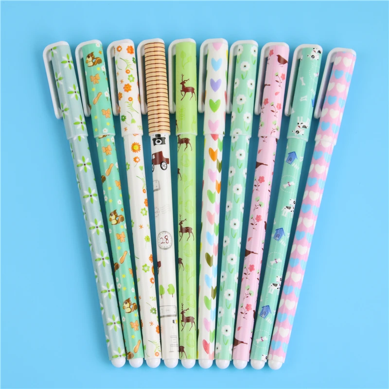 

10 Pcs/lot Adorable Kawaii Cartoon Colorful Gel Pen Set Korean Stationery Pens For Writting Office School Supplies Gift