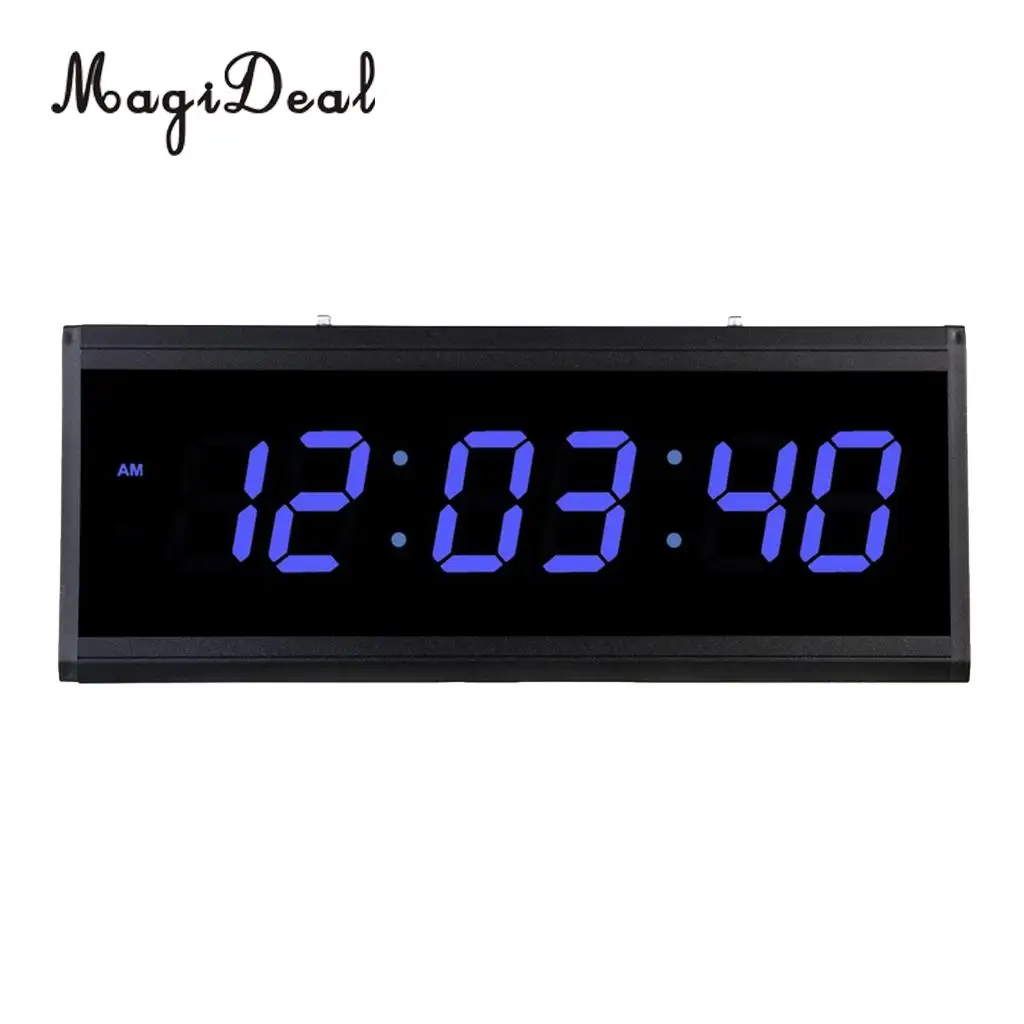 18'' Extra Large LED Screen Clock 24H Time Indoor Projection Clocks Displaying EU Plug in Red/Blue/Green