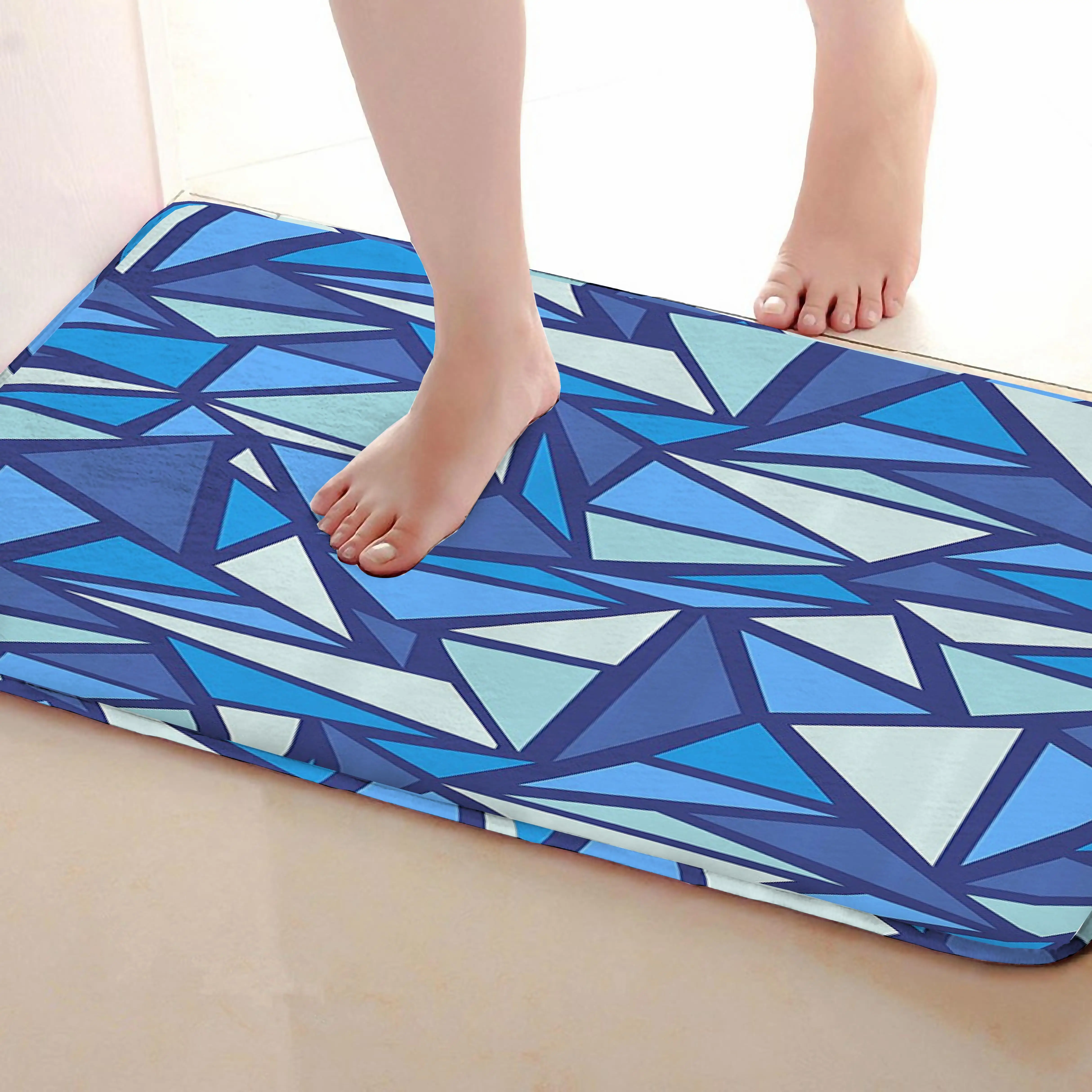 Треугольный Стиль Коврик для ванной комнаты, смешной Противоскользящий коврик для ванной, занавески для душа s аксессуары, соответствующие вашей душевой занавеске