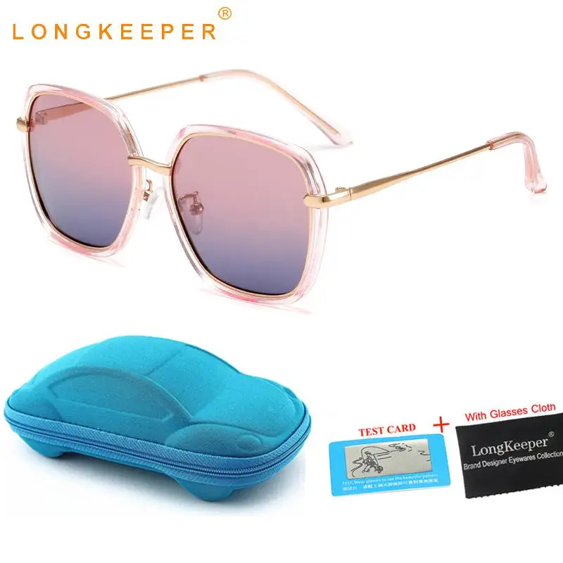 LongKeeper детские солнцезащитные очки с случае нестандартный рисунок объектива Солнцезащитные очки Пляж Открытый Спортивные очки Óculos UV400