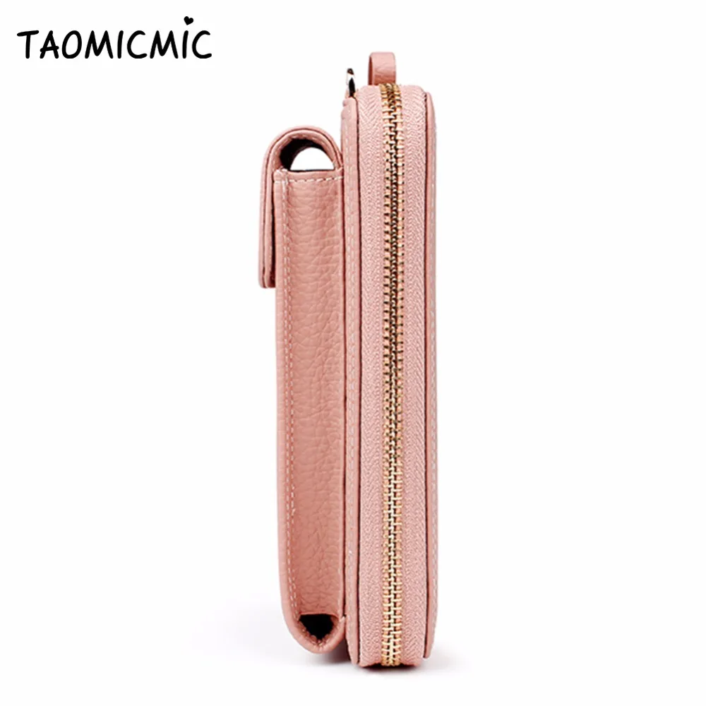 Женский Длинный кожаный кошелек на застежке Taomicmic большие вместительные