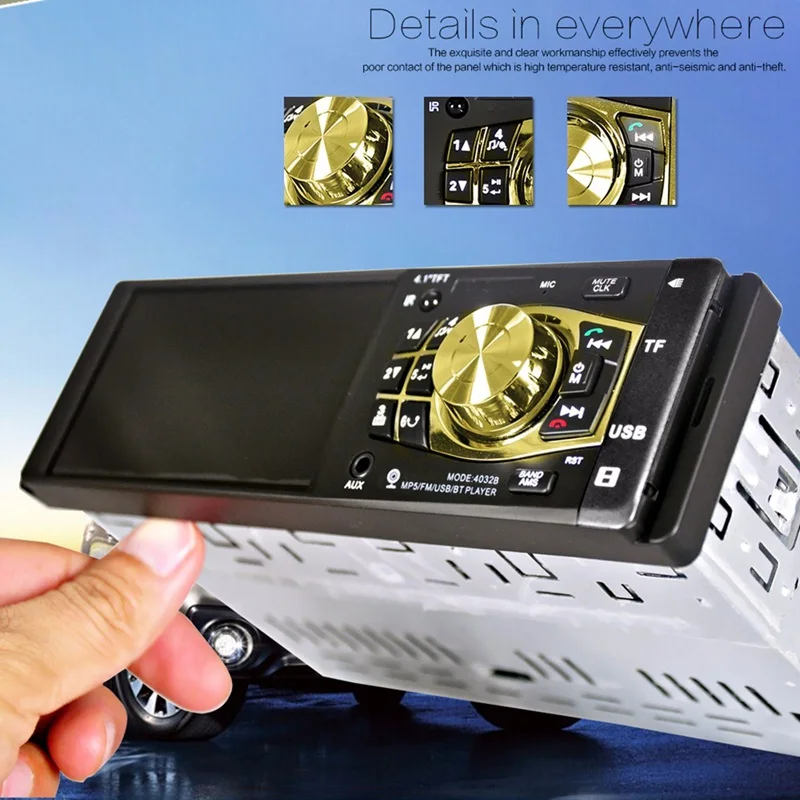  Hot Sale 4.1Inch Car Stereo Audio 12V 1 DIN In-Dash MP3/MP5 Car Radio Player Aux Input Receiver SD USB Auto Electronics 