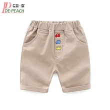 DE PEACH/Новинка г.; шорты для маленьких мальчиков с героями мультфильмов; летние детские повседневные шорты из хлопка с эластичной резинкой на талии; одежда для маленьких мальчиков