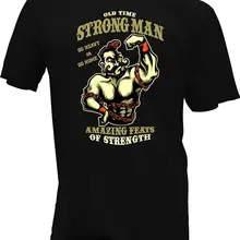 2019 camiseta de moda para hombre Strongman entrenamiento de peso Rockabilly culturista motorista Retro camisetas