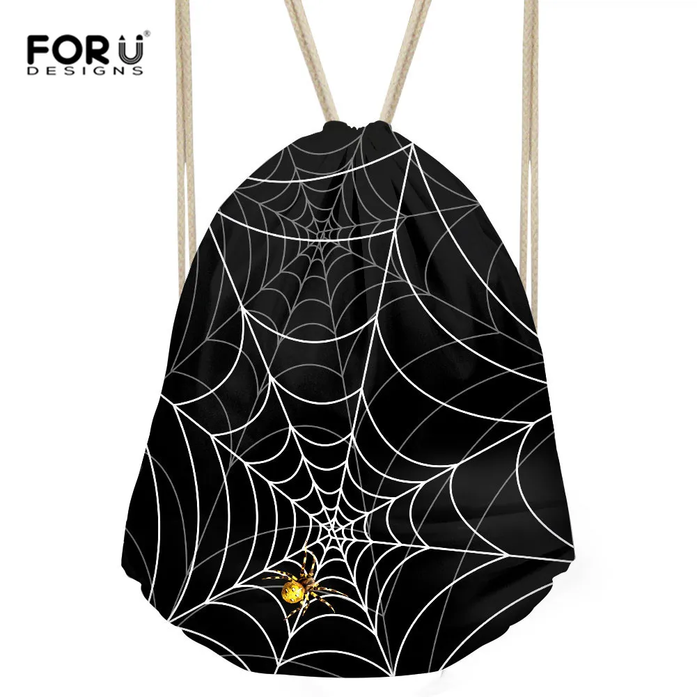 

FORUDESIGNS Spider Print Men Backpacks Solid Bags Women Drawstring Backpack Rucksack Cool School Bags Travel Oganizers Sac A Dos