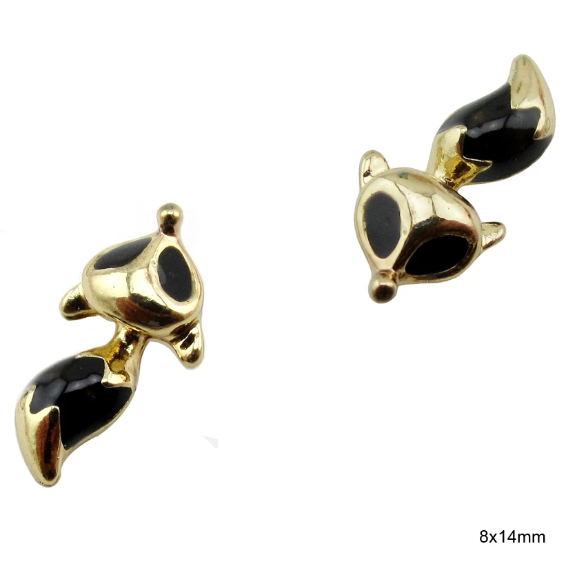 

10pcs Fox bijoux ongles alloy 3d nail charms for nails decorations AM441