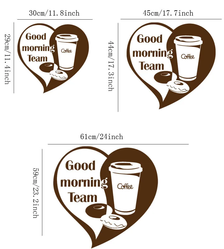 2015 Guten Morgen Team Kaffee Wandaufkleber Liebe Tapete Vinyl Wande Kunst Decals Willkommen Fur Cafe Shope Vinyl Wall Art Decals Vinyl Wall Artwall Sticker Love Aliexpress