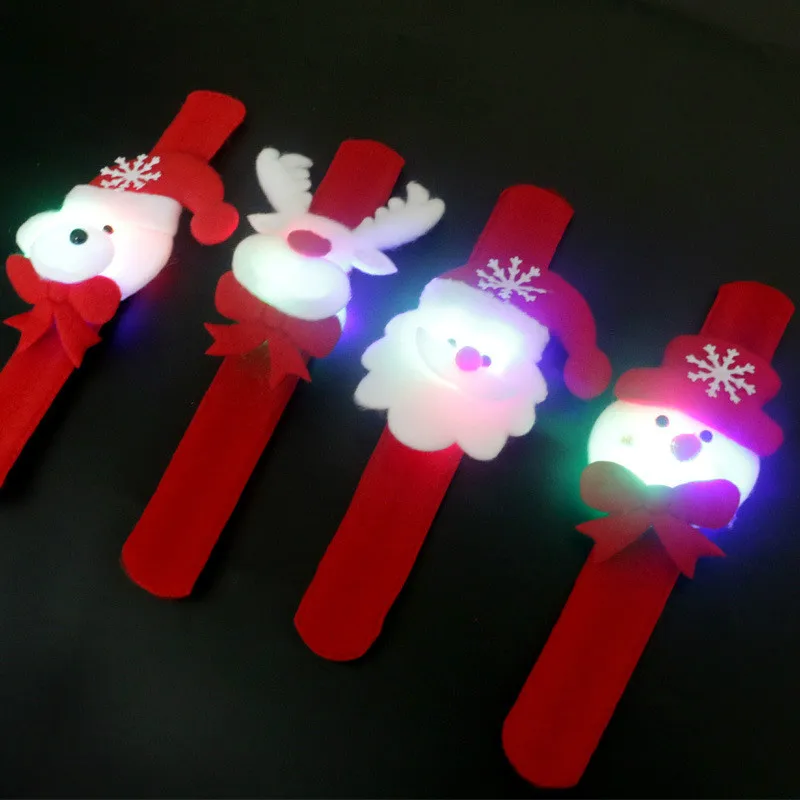 Милый светодиодный браслет с мультяшным рисунком, светящийся браслет, кольцо в виде Санта-Клауса и снеговика, рождественские товары, игрушка, Рождественский орнамент, подарки на год