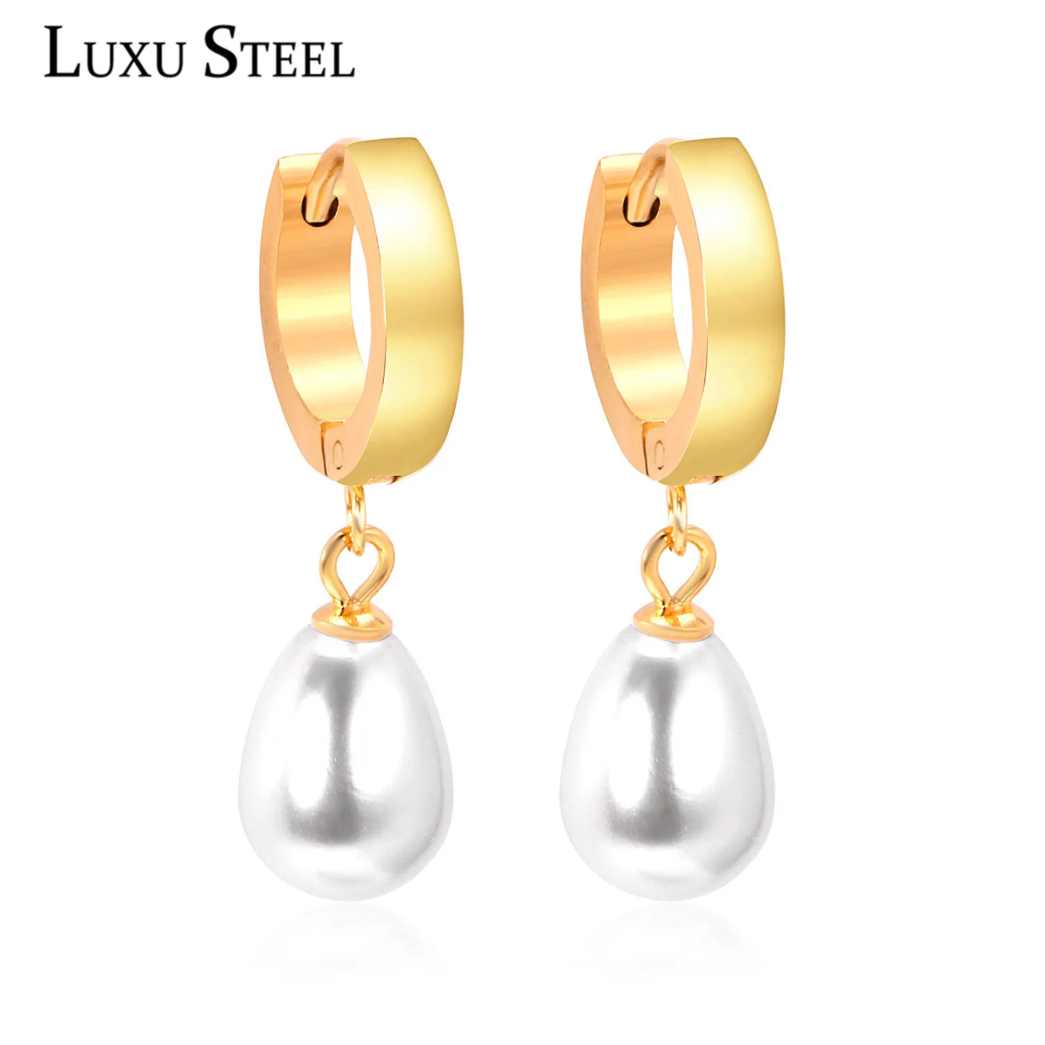 Серьги кольца LUXUSTEEL Новинка подвески в форме воды очаровательные