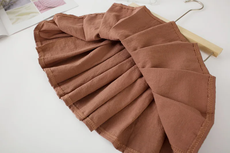 Baby Girl Tutu Skirts Autumn Baby Clothes Kids Princess Girls Skirt Pleated Pettiskirt solid color Kawaii school Skirts dropship (17)