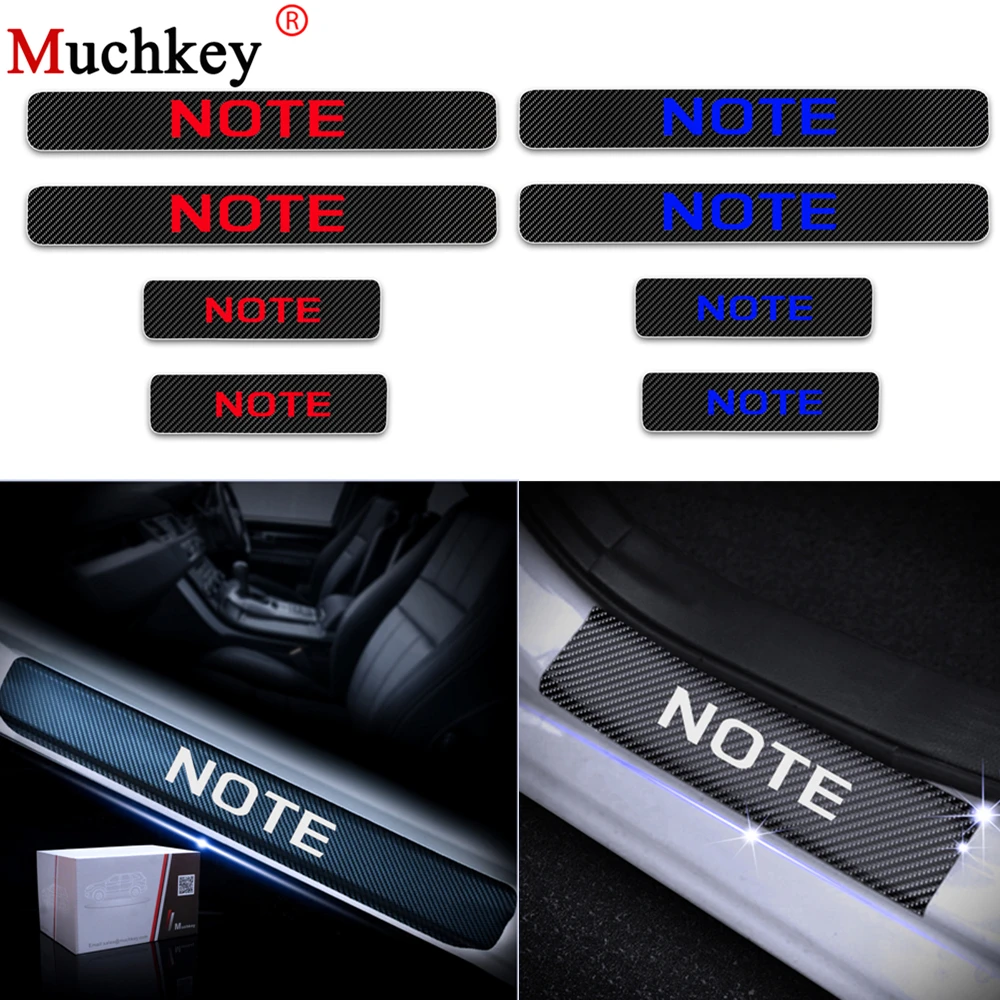 for Nissan Qashqai 4D Carbon Fiber Vinyl Sticker Car Door Sill Protector Door Entry Scuff Plates Auto Accessories Stickers Car-Styling 4PCS