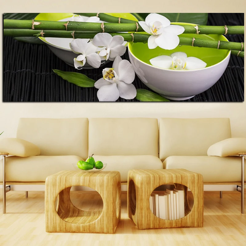 HD Print Green Bamboo Orchid Oil Painting on Canvas Modern Sofa Wall Pop Art for Living Room Cuadros Decoration Poster unframed (2)