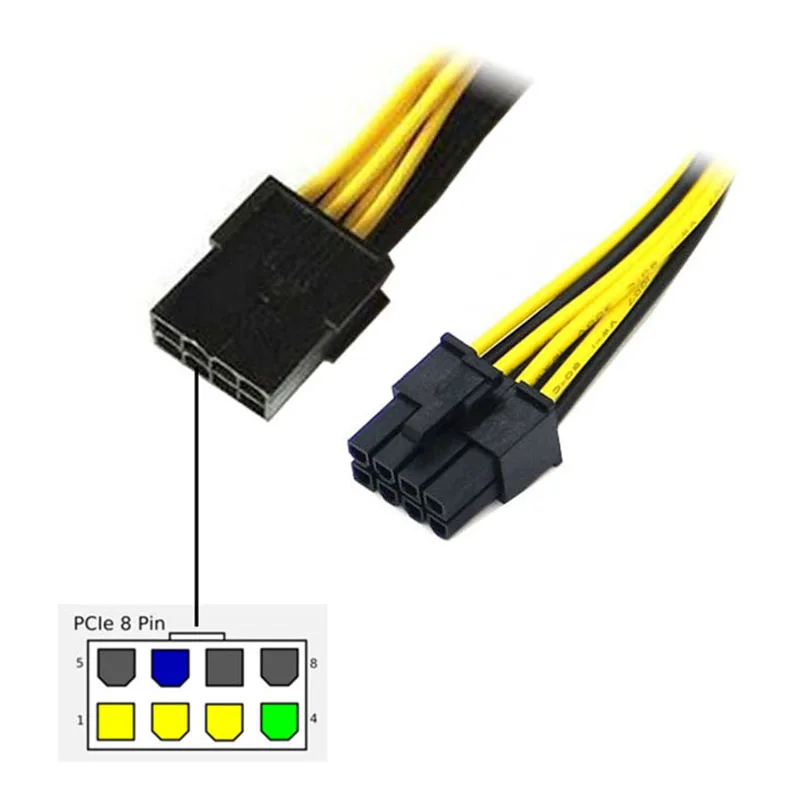8 дюймовый Molex контактный PCI Express к Pcie (6 + 2) Компьютерная материнская плата