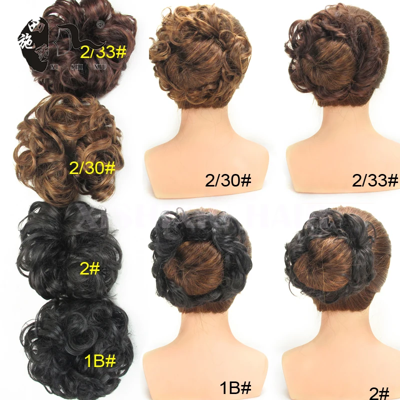New Arrive Women Synthetic Flexible Scrunchie Wrap For Wave Curly Hair Buns Chignon Extensions 4 Color Available 30G |