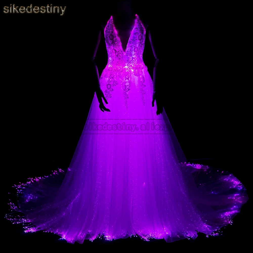 Luminous Wedding Dress 2018 Night Glow In Dark Smart Mobile App