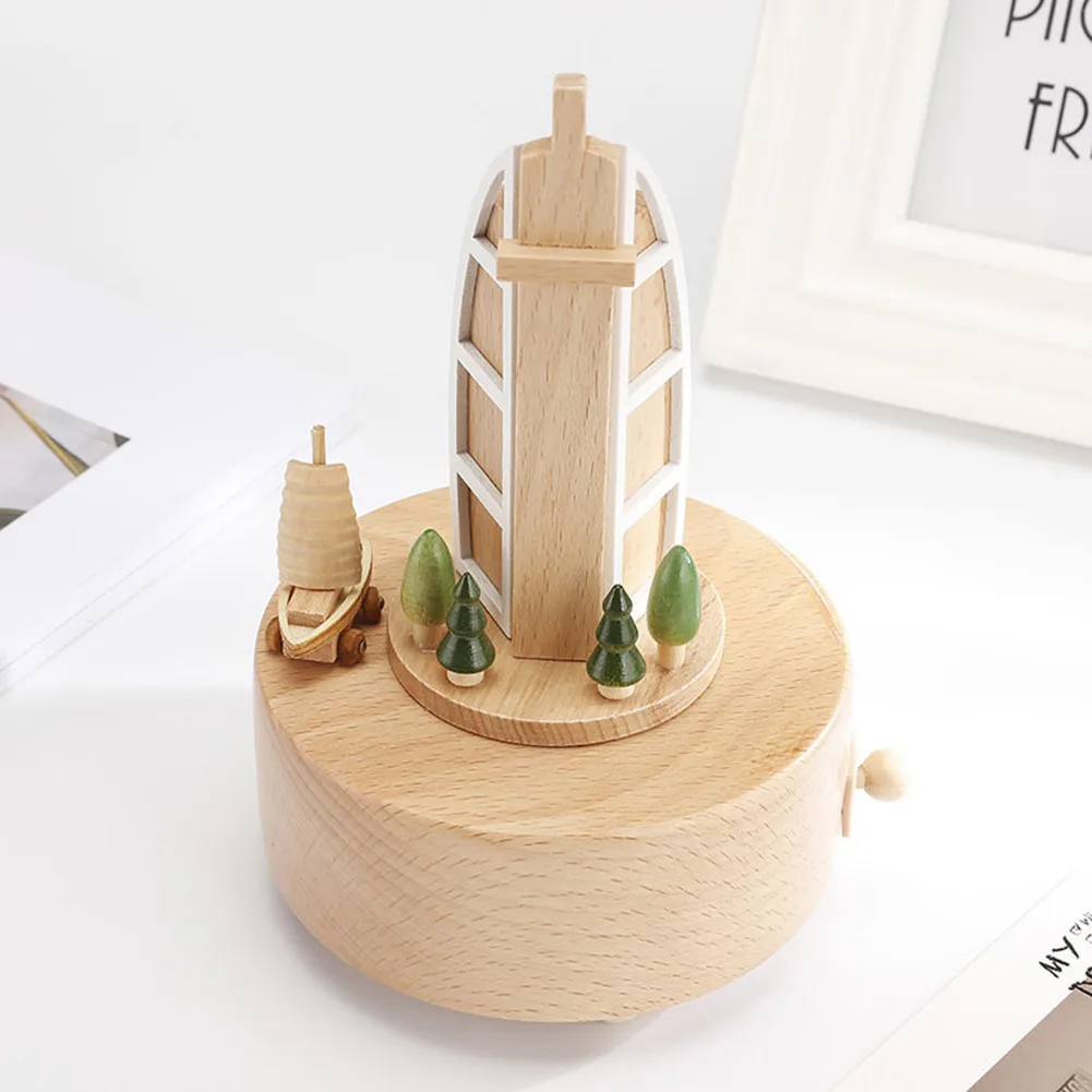 Kawaii Zakka карусель музыкальные коробки деревянная музыкальная шкатулка деревянные