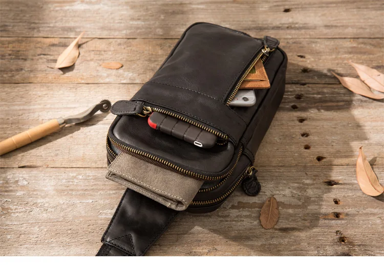Para Homens Feminino Genuíno Sling Saco de