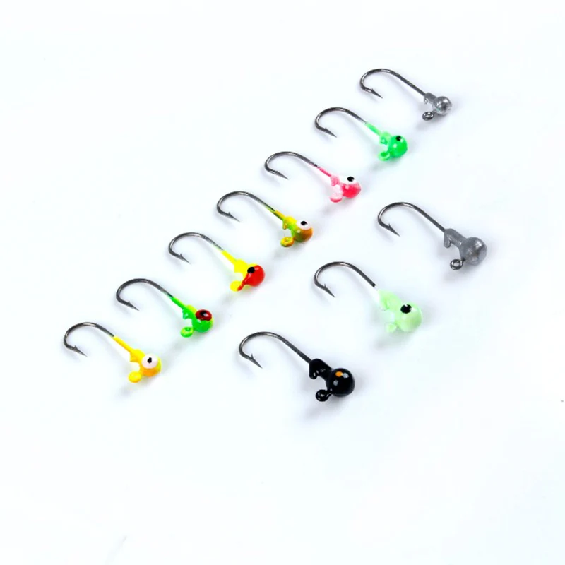 Ceny 100 sztuk pudło 1g 2g Multicolor główka ołowiowa z pojedynczy haczyk Pesca akcesoria akcesoria wędkarskie haki