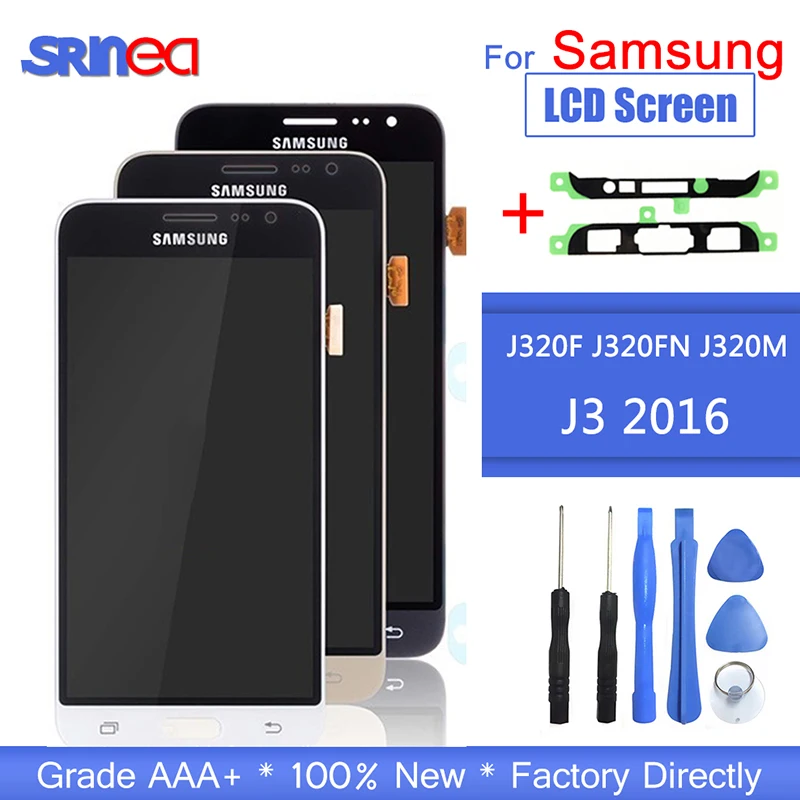 

For Samsung J3 2016 LCD J320F J320FN J320M LCD Display Touch Screen Digitizer J320F LCD For Galaxy J3 Display With Adhesive Tape