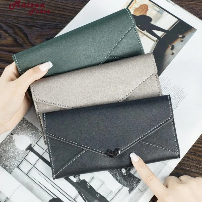 

Maison Fabre Women Fashion Love Decoration Hasp Long Wallet Card Holder Billfold Purse Wallet Female Wholesale 2017D12