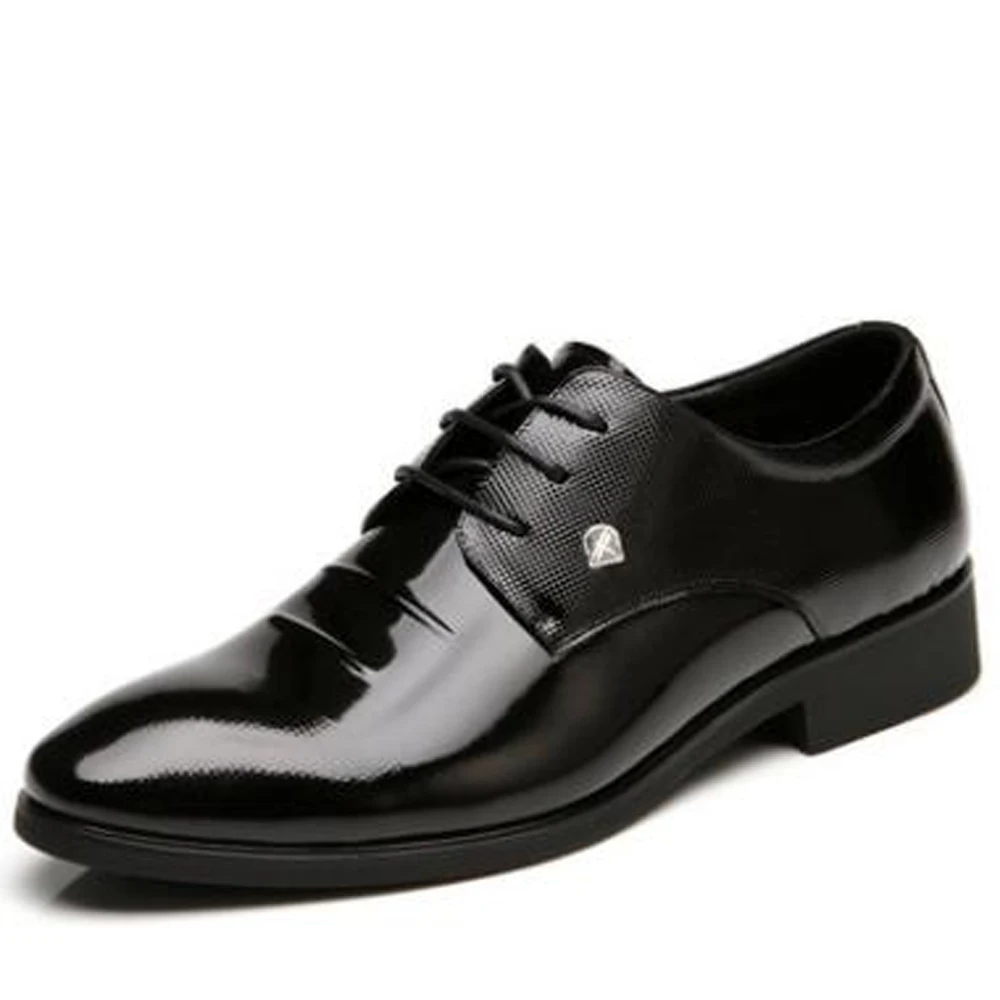 shiny black suit shoes