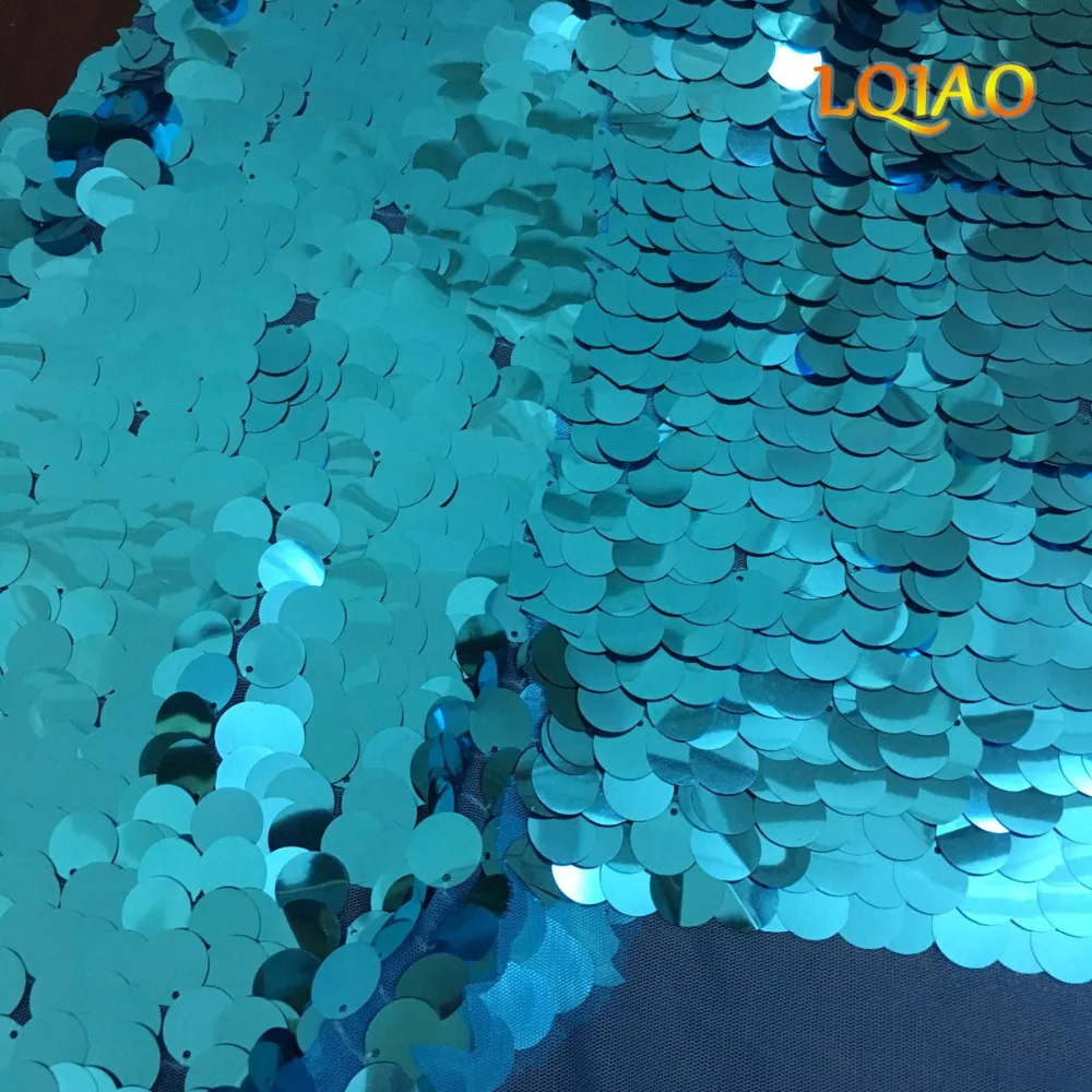 Turquoise Sequin Fabric-002