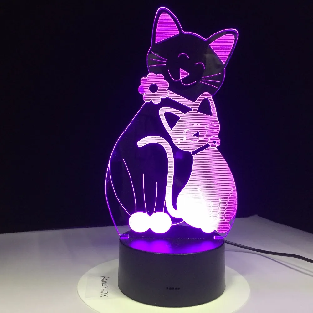 nightlight atmosfera de luz 3d gato humor