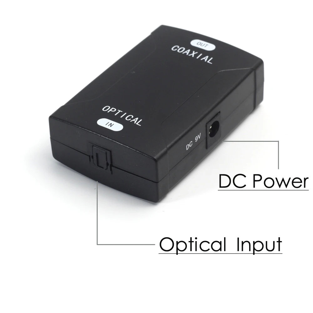 Najtaniej AIXXCO optycznego TOSlink dźwięku cyfrowego do koncentryczne konwerter 24bit 192 K HD pobierania próbek optyczne sygnały Audio do koncentrycznego audio sygnały